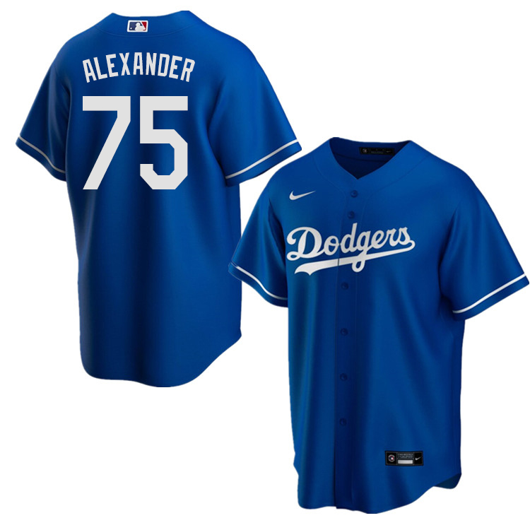 Nike Men #75 Scott Alexander Los Angeles Dodgers Baseball Jerseys Sale-Blue